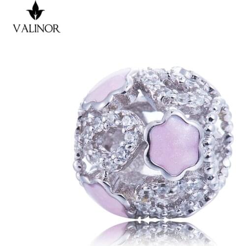 Heart like flowers 925 Sterling Silver Tropical Fish And Water plants tailBeads Charms Fit Bracelets DDBJ082