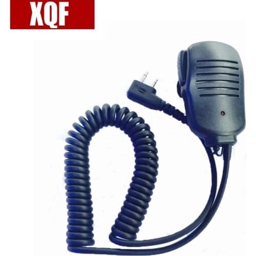 XQF 2 PIN Handheld Speaker Mic for ICOM IC-V8 Uniden Black IC-02 Radio Walkie Talkie
