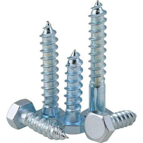 M6 M8 M10 M12 Zinc Plated Self Tapping Hexagon Head Screws Blue Zinc Hexagon Head Screws