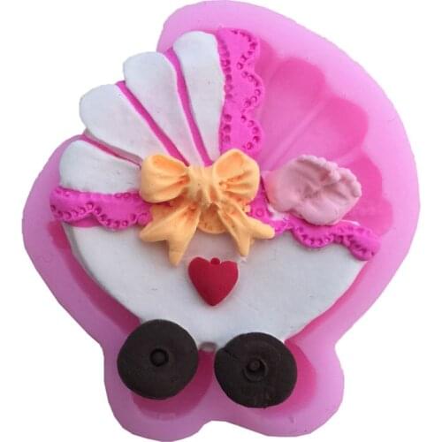1PCS Food Grade Silicone Baby Carriage Shape For Silicone Cake Molds, Fondant Cake Decorate E635