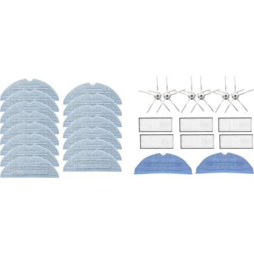 2 Set Vacuum Cleaner Accessories: 1 Set Sweeper Mop Cloth & 1 Set Replacement Mop Rag Hepa Filter Side Brush