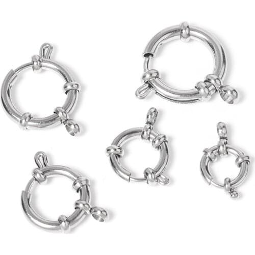 2pcs/Lot 10/12/14/16/18mm 316 Stainless Steel Sailor Clasps Connector Fit Charm Bracelet End Clasp Diy Jewelry Making Wholesale