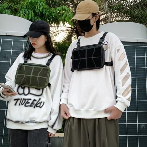 2021 Tactical Chest Bag Oxford Hip Hop Streetwear Male Camouflage Waist Packs Unisex Multi-Pocket Crossbody Outdoor Backpacks