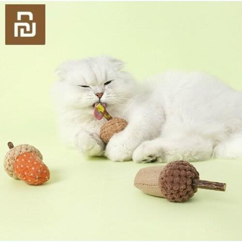 3PCS Xiaomi ZEZE Cute Acorn Pet Cat Healthy Natural Catnip Toy Cat Toy Cats Licking Snacks Cat Kitten Playing Molar Pet Cat Gift
