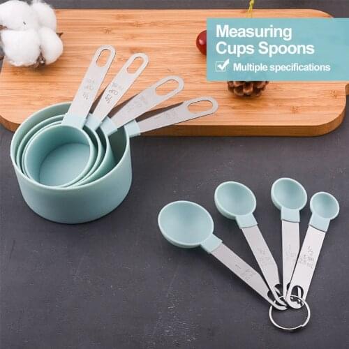 5pcs Multi Purpose Baking Spoons/Cup Measuring Tools PP Kitchen Accessories Stainless Steel Plastic Handle Gadgets Baking Tools