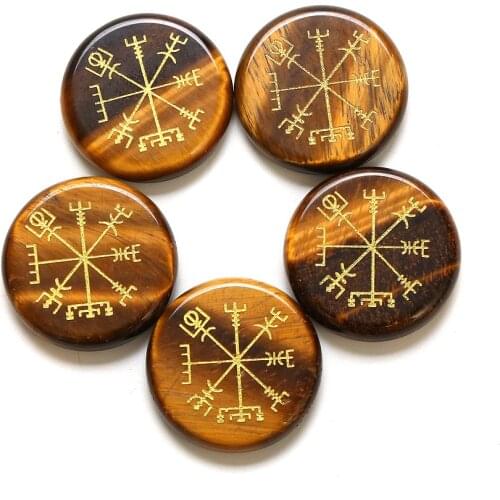 5PCS Natural Amethyst Rune Stones Polished Viking Runes Amulet Divination Agate Crystal Reiki Healing Meditation Gift Collection