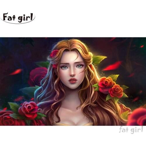 Beauty and flowers full square round diamond painting 5D DIY embroidery hand drill cross stitch mosaic living room decor