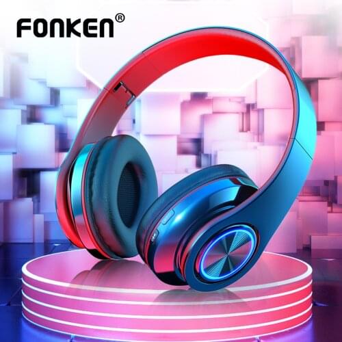 FONKEN Fone Bluetooth Headphones Wireless Earphones Gaming TF Card Music Headset Foldable Sport Earphone With Mic PC Accessories