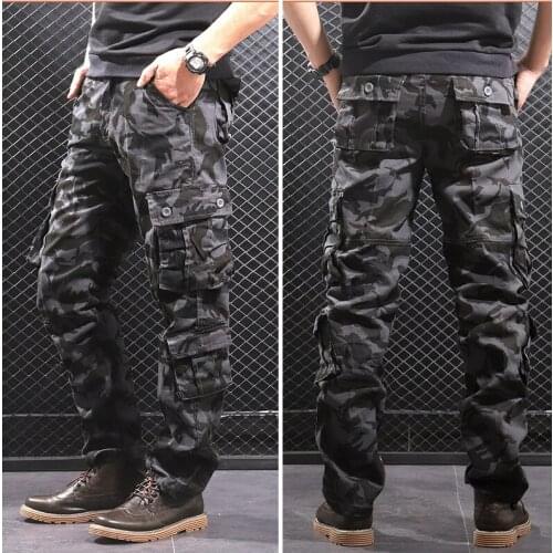 Men Cotton Spring Autumn Military Cargo Tactical Pants Cotton Casual Camouflage Trousers Men Pantalon Homme Camo Joggers