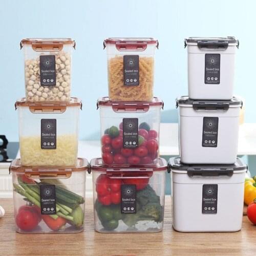 Household Transparent Storage Box Food Container Kitchen Organizer Storage Containers Transparent Sealed Box