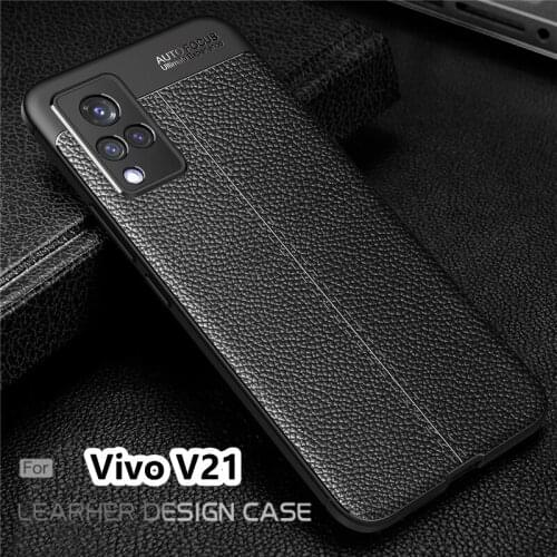 For Cover Vivo V21 Case For Vivo V21 Capas Coque Back Shockproof Phone Bumper TPU Soft Leather For Fundas Vivo V21 V 21 Cover