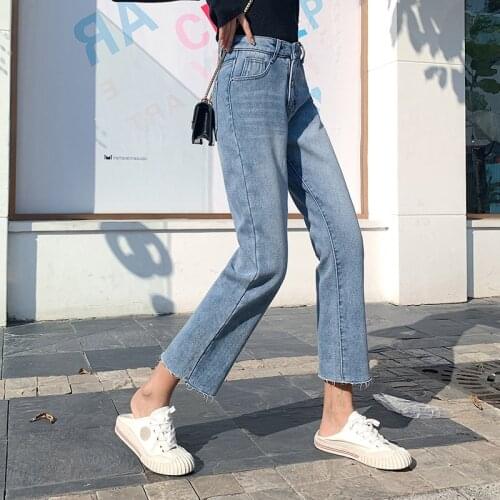 Skyblue mom jeans women high waist denim pants Vintage Tassel Washed Harem Pants Casual black white plus size boyfriend jean