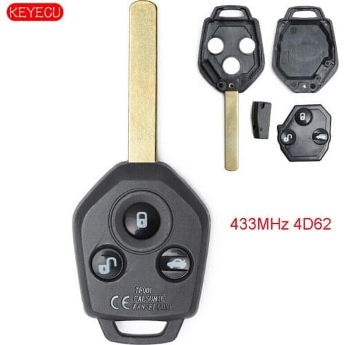 KEYECU Remote Car Key Fob 3 Button 433MHz 4D62 Chip for Subaru Forester 2008-2010