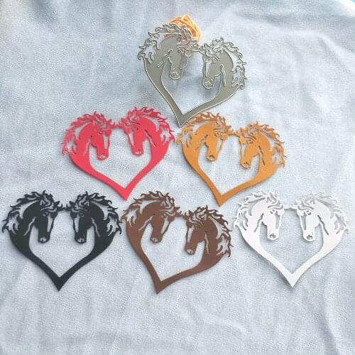 Two horses heart-shaped metal cutting template DIY scrapbook, card making, embossing crafts, photo album decoration