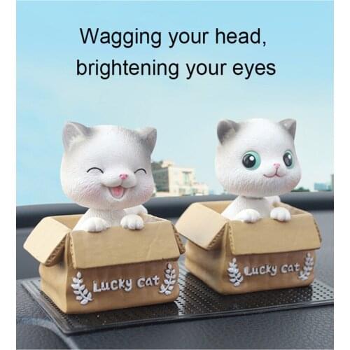 Cute Automotive Interior Shaking Head Cat Ornament Automotive Dashboard Decorations Automobiles Interior Accessories