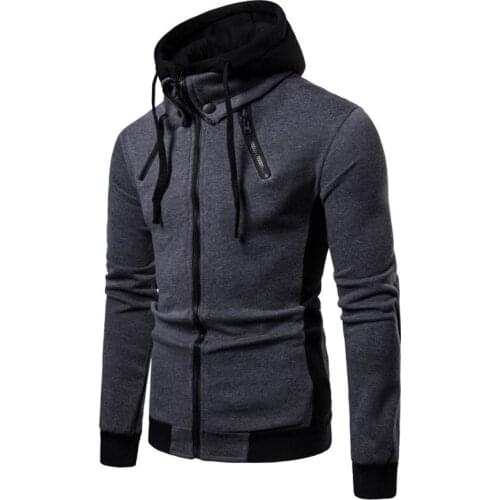 Fashion Mens Hooded Turtleneck Sweatshirts New Casual Thicken Warm Jacket Male Windbreaker Mens Hooded Sweater 2021