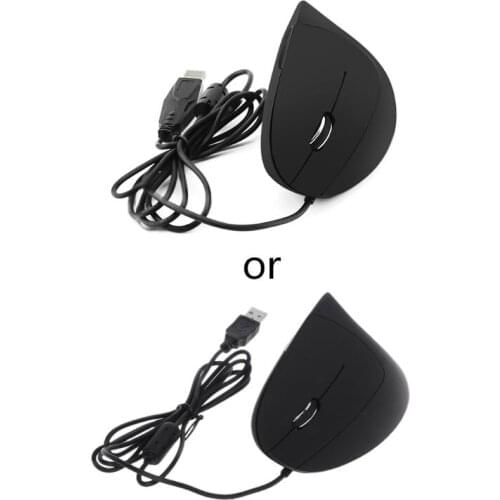 Wired Left Hand Vertical Mouse Ergonomic Gaming Mouse 800 1200 1600 DPI USB Optical Wrist Healthy Mice Mause For PC P9JD