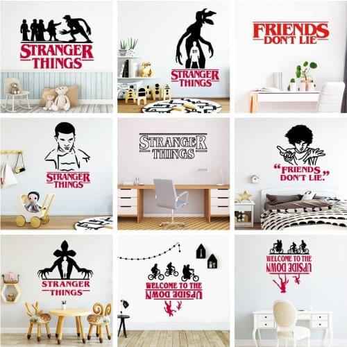 Lovely Stranger Things sticker Two-color Vinyl Wall Stickers For Kids Room Home decor Pvc Self-adhesive Decoration wallpaper