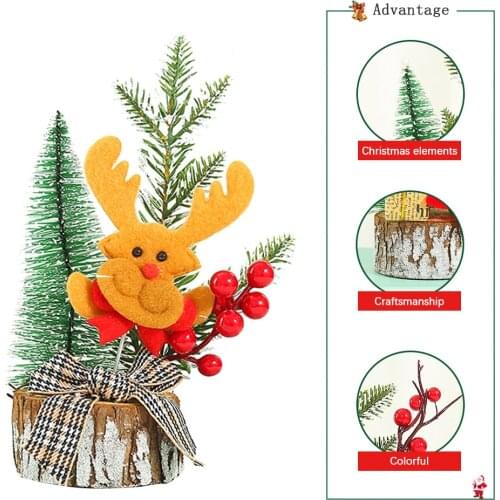 Desktop Mini Christmas Tree Decor Home Office Table Top Glowing Tree Ornament Holiday Decoration