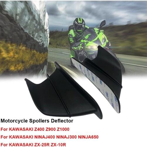 New Motorcycle Side Wing Downforce Naked SpoIlers Deflector For KAWASAKI NINJA300 NINJA 400 NINJA 650 Z400 Z900 ZX-10R ZX-25R H2