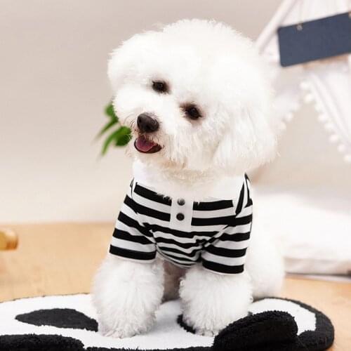 2021 Pet Clothes Ins Dog Clothes Summer New Comfortable Breathable Striped Shirt Eoo Japanese and Korean Popular T-shirt