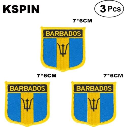 Barbados Shiled Shape flag patches national flag patches for Cothing DIY Decoration