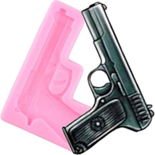 Gun Toy Pistol Silicone Molds Baby Birthday Fondant Cake Decorating Tools DIY Cookie Baking Candy Clay Chocolate Gumpaste Mould