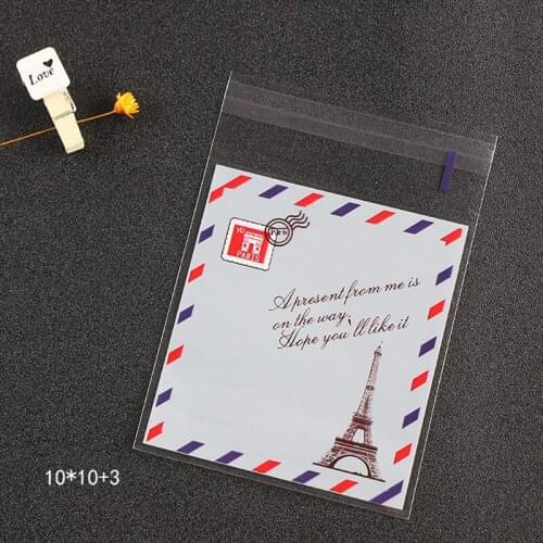 50Pcs Kawaii Plastic Biscuits Bag Cookies Packaging Bags Wedding Party Candy Gift Bag Favors For Cake Self-adhesive Opp Package