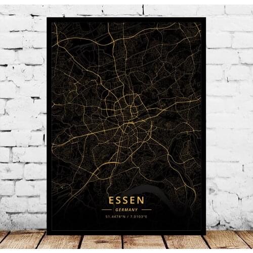 Erlangen Essen Flensburg Frankfurt Freiburg Furth Gelsenkirchen Gera Gottingen Gutersloh Hagen Halle Germany Poster