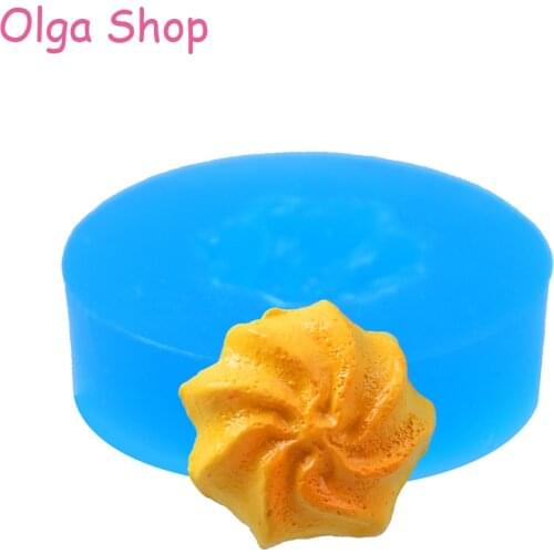 QYL425 15.3mm Whipped Cookie Silicone Mold - Candy Chocolate Ice Cream Cupcake Topper Resin Jewelry Cabochon Necklace Mould