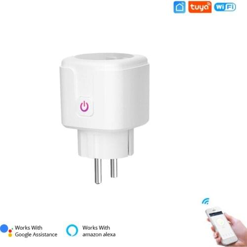 Tuya WiFi Smart Socket EU 16A Electrical Sockets Wireless Remote Voice Control Power Monitor Timer Socket For Google Home Alexa