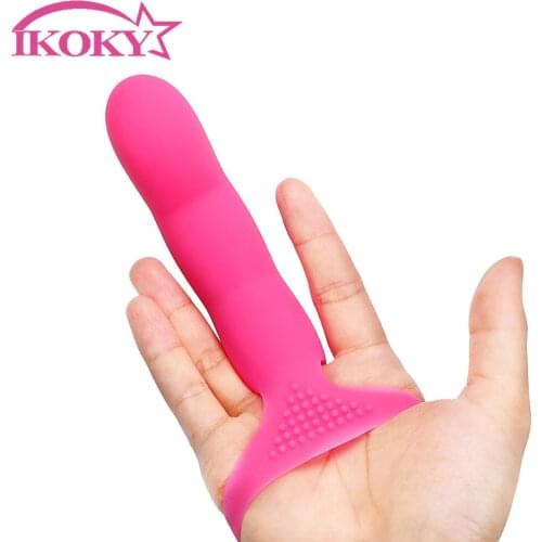IKOKY Female Masturbation Sex Products G-spot 7 Speed Finger Vibrator Strap On Sex Toys for Women Clitoris Stimulator
