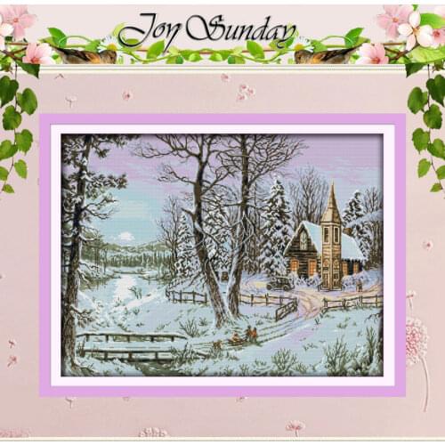 The winter snowscape Patterns Counted Cross Stitch 11CT 14CT Cross Stitch Set Wholesale Cross-stitch Kit Embroidery Needlework