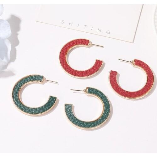 1@# Hot Sale Shine C Shape Ear Cuff For Women Charming Clip On Earrings Leopard Print Earcuff Without Piercing Earrings Jewelry