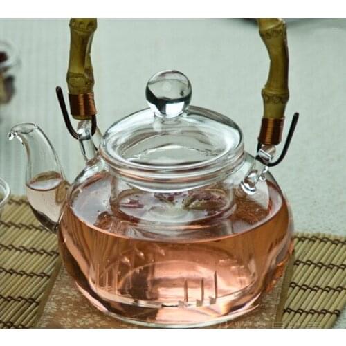 1PC New 600ml Thick heat-resistant glass herbal teapot with handle promotional gifts hot selling JO 1034