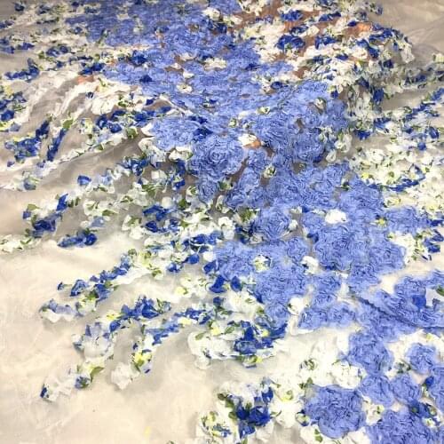 1Yard Selling High Qulity Embroidery Flower Chiffon Organza Fabric For DIY House Material Skirt Wedding Decoration M10701