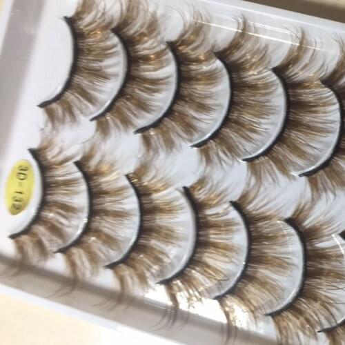 10 Pairs Mink Eyelashes Brown 3D Natural False Eyelashes 3d Mink Lashes Soft Eyelash Extension Makeup Kit Doll Eyelashes Cilios