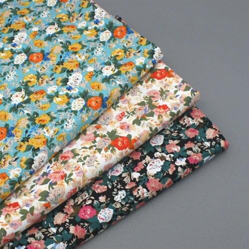 145x50cm Cotton poplin Printing Fabric Pastoral making Suit Dress Garment Material Handmade DIY Cloth