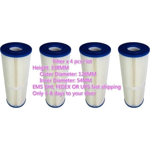 4pcs hot tub Cartridge filter size 338mm x125mm,54mm hole,unicel C-4326r& spa filter FilburFC-2375 Darlly 42513