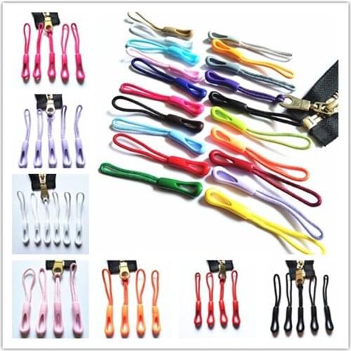 50pcs Color Hollow Nylon Zipper Backpack Accessories Zipper Handle DIY Zipper Head Line Rope Strap Lasso Head