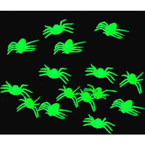 50PC Horror 2.2cm Black Spider Haunted House Spider Web Bar Party Decoration Supplies Simulation Tricky Toy Halloween Decoration