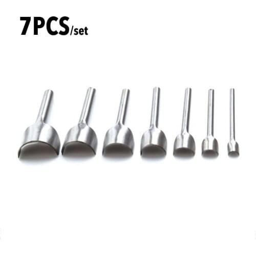 7Pcs/Set Steel Leather Craft Half Round Cutter Punch Strap Tools Set For Home DIY Handwork Belt Wallet End Supply 10-40MM