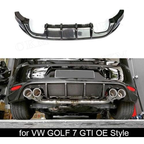 MK7 Carbon Fiber Rear Bumper Lip Diffuser for Volkswagen Golf 7 GTI Hatchback 2014-2017 O Style