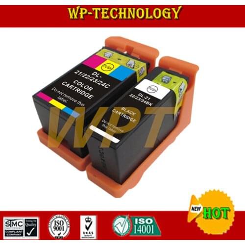 2PK Ink Cartridge For Dell 21 22 23 24 Inkjet Cartridge Compatible For DELL V313 V313W V515W P513W P713W V715W Printer Cartridge
