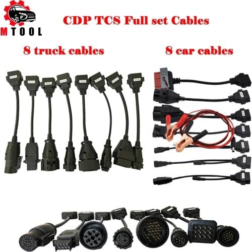 For Delphi Ds150e 2019 Full Set 8 Truck Cables 8 Car Cables OBD2 Diagnostic Tool OBDII OBD 2 Connect Cable