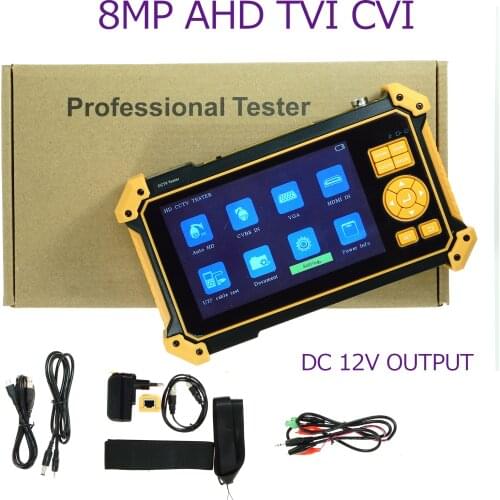HD3200 5inch New CCTV tester monitor 8MP AHD TVI CVI CVBS SDI camera test HDMI VGA input PTZ HD camera testing tool DC12V output