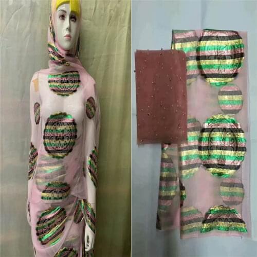 LX!5+2 Yards High Quality Silk Fabric For Lady Dress Embroidered Silk Fabric African Metallic Silk Fabric! F31326