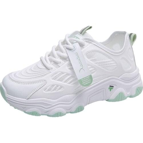 New Chunky Sneakers For Women Lace-Up White Vulcanize Shoes Casual Fashion Dad Shoes Platform Sneakers Basket White Women Shoes