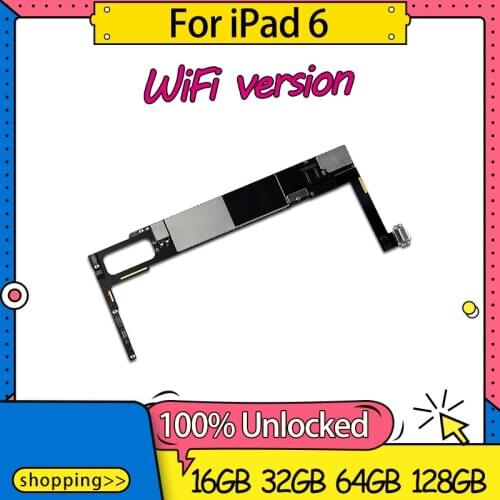 For iPad 6 Air 2 Motherboard WiFi Version Factory Unlocked Logic Board For iPad 6 Air 2 Without Touch ID 16GB 32GB 64GB 128GB