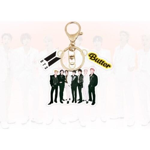Trendy Cute KPOP Bangtan Keychain New Album Boys Butter Keyring Alloy Key Chain Pendant
